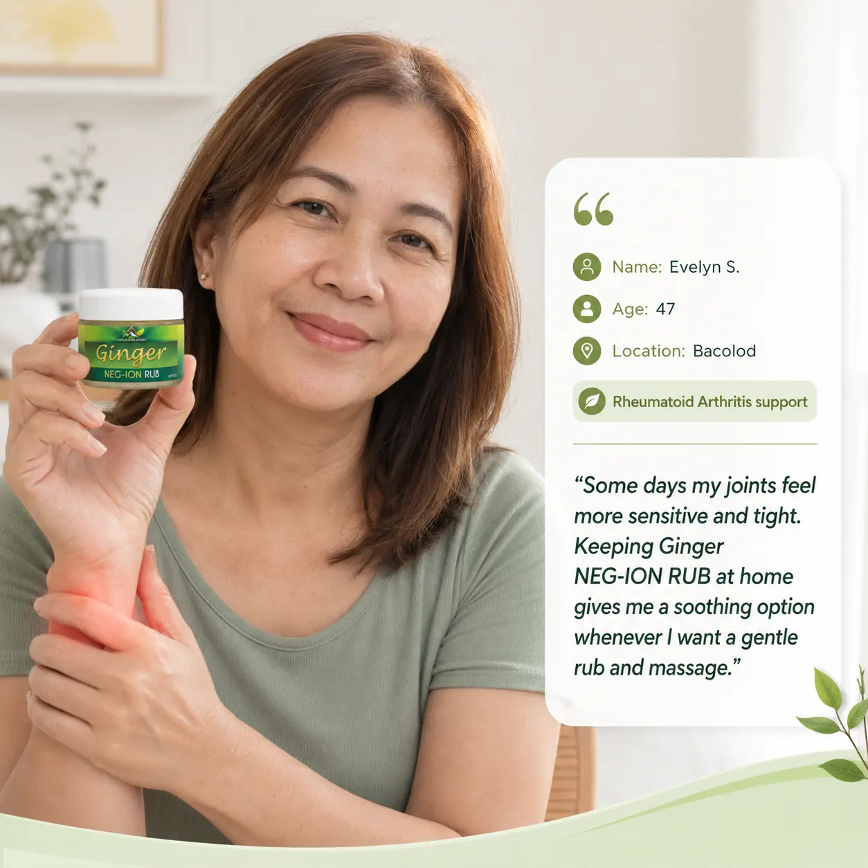 Ginger Negative Ion Rub testimonial 7