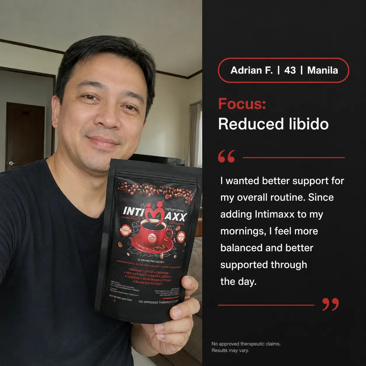Intimaxx Premium Coffee testimonial 3