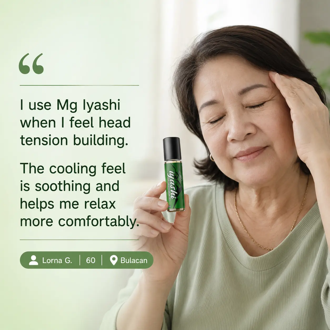 Iyashi Aroma testimonial 1
