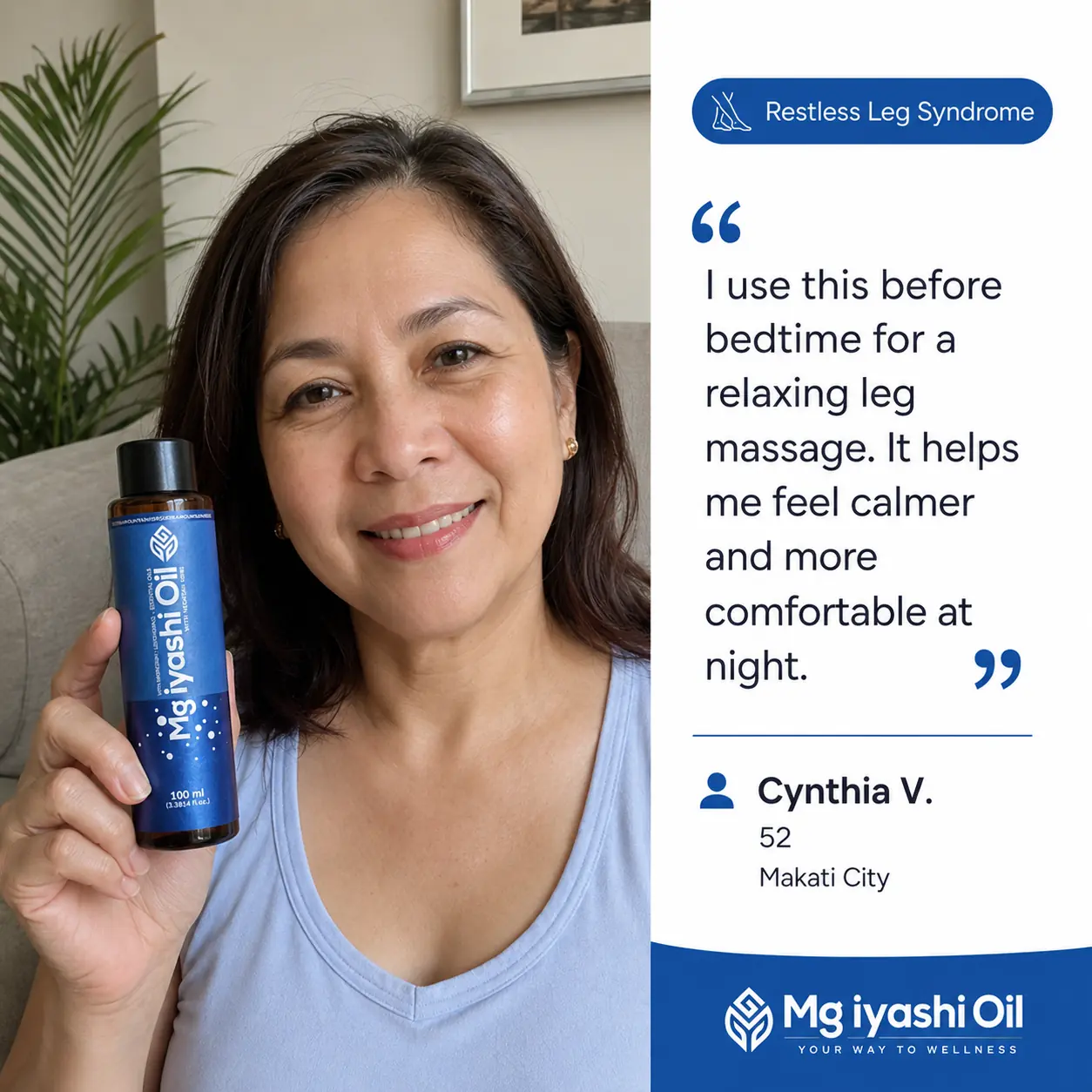 Mg Iyashi-Oil testimonial 1